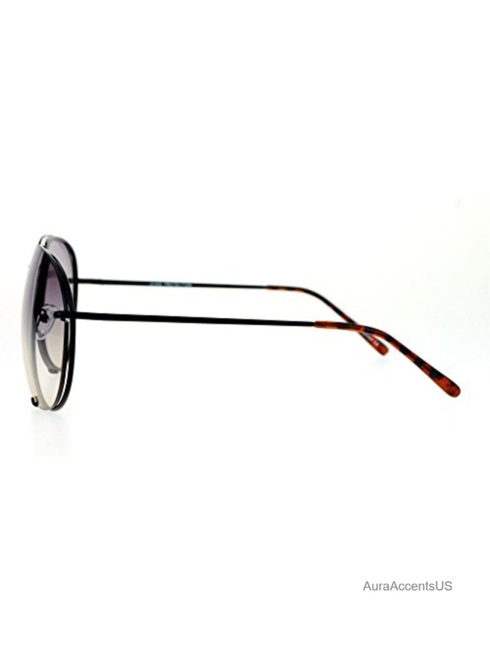 Oversized Round Pilot Sunglasses Gradient Lens Metal Rims Spring Hinge - Picture 3 of 3